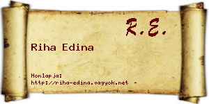 Riha Edina névjegykártya